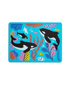 Munchkin® WildLove - Mantel Individual Reversible de Silicona para niños, 1 Paquete, Orca