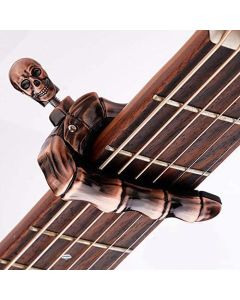 Geva - perilla de calavera para guitarra acústica y eléctrica, universal, 4, 5, 6, 12 cuerdas, para instrumentos, cejillas clásicas, bajo, ukelele, mandolina, banjo, bronce,