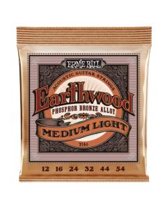 Ernie Ball Earthwood Medium Light - Cuerdas para guitarra acústica, bronce fosforado, calibre 12-54