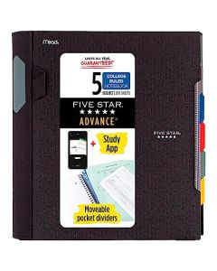 Five Star Cuaderno de 5 materias, 200 hojas, 1 paquete