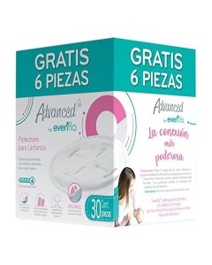 Advance By Evenflo, Protectores Para Lactancia, Paquete Con 30 Piezas, Para Flujo Super Abundante, Con Sistema Absorgel Antiescurrimientos,1 item
