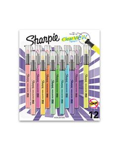 Sharpie Highlighter, resaltador de visión clara con punta de cincel transparente, resaltador de palo, surtido, 12 unidades