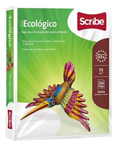 Scribe Papel para el Cuidado del Medio Ambiente 93% de Blancura, Paquete de 500 Hojas, color Verde Bandera