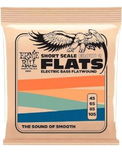 Ernie Ball Flatwound Escala Corta Group 2 - Cuerdas para Bajo Eléctrico, Entorchado Plano, Calibre 45-105