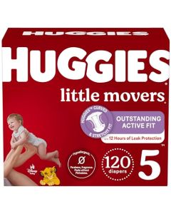 Baby Diapers Size 5, 120 Ct, Huggies Little Movers