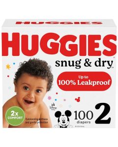 Huggies Snug & Dry - Pañales para bebé, talla 2 (12-18 libras), 100 unidades