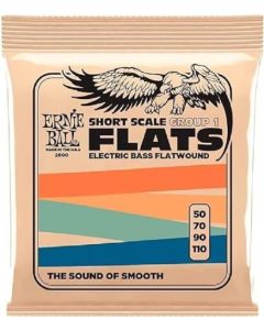 Ernie Ball Flatwound Escala Corta Group 1 - Cuerdas para Bajo Eléctrico, Entorchado Plano, Calibre 50-110
