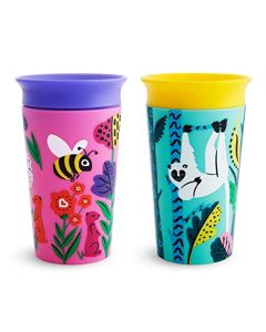 Munchkin Miracle 360 WildLove Sippy Cup, 9 Ounce, 2 Pack, Bee/Lemur
