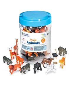 Learning Resources Jungle Animal Counters - 60 Piezas, Edades 3+ años Juguetes de Desarollo Temprano, Juguetes Educativos para Contar y Clasificar, Animales de la Selva, Animalitos de Plastico