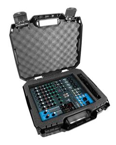 CASEMATIX - Funda mezcladora para DJ compatible con Yamaha AG08 Streaming Loopback Mixer, MG10XU, MG10 o MG06 interfaz estéreo y cables, bolsa de DJ de carcasa dura con interior de espuma