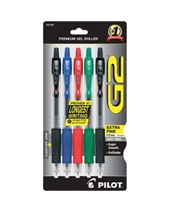 Pilot G2 - Bolígrafos Retráctiles de Calidad Superior, Tinta de Gel y Punta Fina