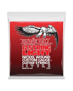 Ernie Ball Light - Cuerdas para guitarra eléctrica de 12 cuerdas, entorchado de níquel, calibre 9-46
