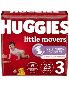 Huggies Little Movers - Pañales para bebé, talla 3, 25 unidades