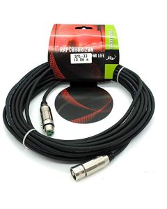 Rapcohorizon Cable para Micrófono SM1-33 10 mts, Conectores XLR Macho-Hembra Switchcraft, Cable Calibre 24, Color Negro Mate