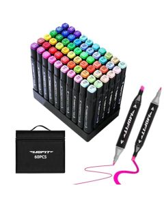 Plumones Doble Punta, Mofit Pincel con Colores Juego de Marcadores para Dibujar,Diseñar,Marcar Detalles Brillantes para Adultos, Diario y más para los Reyes Magos(61)