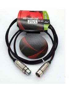 Rapcohorizon Cable para Micrófono SM1-7, 2.13 mtrs, Conectores XLR Macho-Hembra Switchcraft, Cable Calibre 24, Color Negro Mate (7).