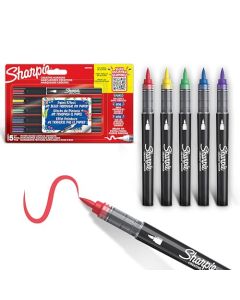 Sharpie Marcadores Creativos, Marcadores Acrílicos a Base de Agua, Punta Pincel, Colores Surtidos, 5 Piezas