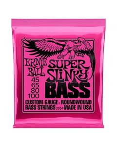 Ernie Ball Super Slinky - Cuerdas para bajo eléctrico, entorchado de níquel, calibre 45-100