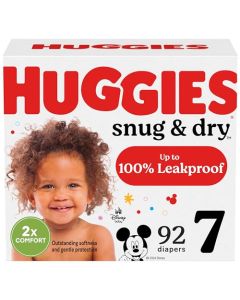 Huggies - Pañales de tamaño 7, pañales de bebé ajustados y secos, talla 7 (más de 41 libras), 92 unidades