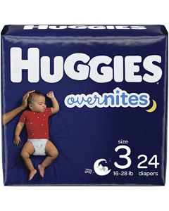 Pañales de bebé nocturnos tamaño 3, 24 unidades, Huggies Overnites