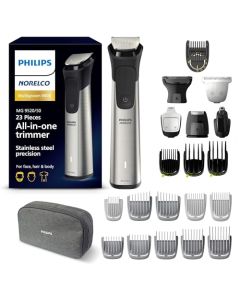 Philips Norelco Multi Groomer 23 Piece Men's Grooming Kit, Trimmer for Beard, Head, Face, Body, and Groin - Stainless Steel Precision, No Blade Oil Needed, MG9520/50