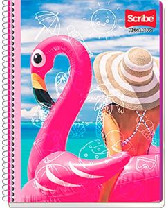 Scribe, MEGA PLUS, Cuaderno Profesional Espiral Sencillo de Pasta Semi Rígida, Cuadro Chico C.5 de 200 Hojas (Diseño de Portada Aleatorio)