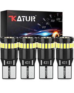 KATUR 194 Bombilla LED 6000K Blanco 168 2825 W5W T10 Wedge 24 * 3014 LED Bombillas de Repuesto CANBUS Sin Errores para el Mapa del Domo del Coche Cortesía Luces de matrícula (4 Piezas, Blanco)
