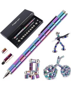 Bolígrafo de juguete multifuncional, bolígrafo de metal que reduce el estrés, bolígrafo de escritura deformable multifuncional, juguete artilugio para aliviar el estrés, regalo para niños o amigos