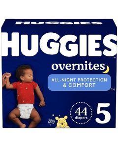 Pañales nocturnos talla 5 (27+ libras), 44 unidades, Huggies Overnites Nighttime Baby Pañales