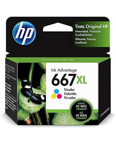 HP Cartucho de tinta 667XL tricolor Original (3YM80AL) Compatibilidad DeskJet Ink Advantage 1275, 2374, 2375, 2376, 2775, 2776, 6076, 6476, 6476