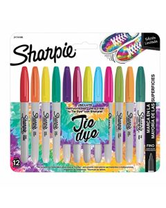 Marcadores Permanentes Sharpie Punta Fina Surtidos + Instrucciones para crear Tie Dye con Sharpie.