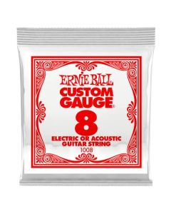 Ernie Ball níquel Plain Single Guitarra Cuerdas .008 Gauge 6-Pack