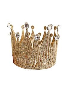 Sombrero de cumpleaños de mascotas, Gold Lace Royal Crown Hat Puppy Party Party Suministros para perros Cat Photo Prop Jewellry Accessors