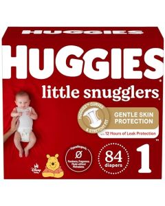 Pañales para bebé talla 1 (8-14 libras), 84 quilates, Huggies Little Snugglers