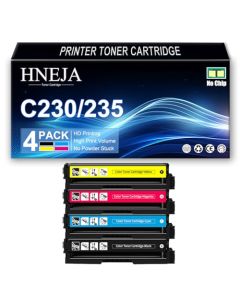 HNEJA Cartuchos Tóner Compatibles para Xerox C230 C235 Impresora 006R04383 006R04384 006R04385 006R04386 Cartuchos Tóner Repuesto (4 Unidades, BK/C/M/Y) Alto Rendimiento Sin Chip,4 Colors-1Pack