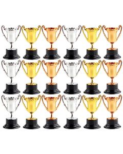 Toyvian 18 Piezas Mini Trofeos De Premios Trofeo De Plástico Taza Premios De Recompensa En El Aula Trofeo De Logros De Jardín De Infantes Pequeños Trofeos para Niños Mini Casa Pequeña