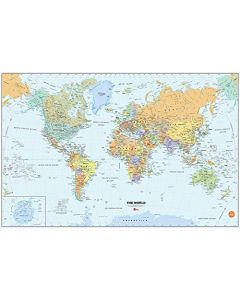 Brewster Wall Pops WPE99074 Mapa mundial para pared de material autoadhesivo para borrado en seco con marcador