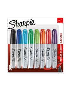 Sharpie Permanent Markers, Broad, Chisel Tip, 8-Pack, Assorted (38250PP)