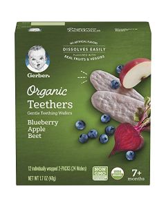 Gerber, Organic Teething Wafers, Blueberry Apple Beet, 1.7 oz