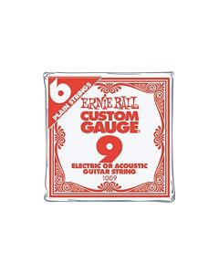 Ernie Ball - Cuerda de guitarra única (níquel liso .009), paquete de 6