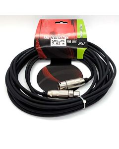 Rapcohorizon Cable para Micrófono SM1-25, 7.62 mtrs, Conectores XLR Macho-Hembra Switchcraft, Cable Calibre 24, Color Negro Mate (25).