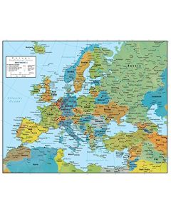 Swiftmaps Mapa de Europa, de pared (edición geopolítica), 18x22 Laminated