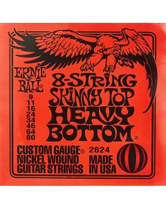 Ernie Ball Skinny Top Heavy Bottom Slinky - Cuerdas para guitarra eléctrica de 8 cuerdas, calibre 9-80