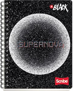 Scribe, INBLACK, Cuaderno Profesional con Espiral Doble de Pasta Semi Rígida, Raya de 200 Hojas (Diseño de Portada Aleatoria)