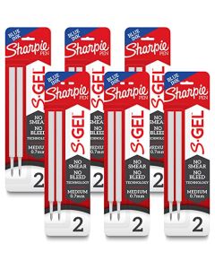 SHARPIE - Recambios de gel de tinta azul, punta media (0.7 mm), 2 unidades