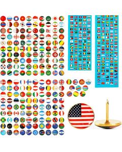 200 piezas de tachuelas para el pulgar de la bandera nacional con guía de la bandera nacional, tachuelas de mapa, lugares de la bandera del mundo, alfileres de mapa, alfileres de mapa, para tabla de